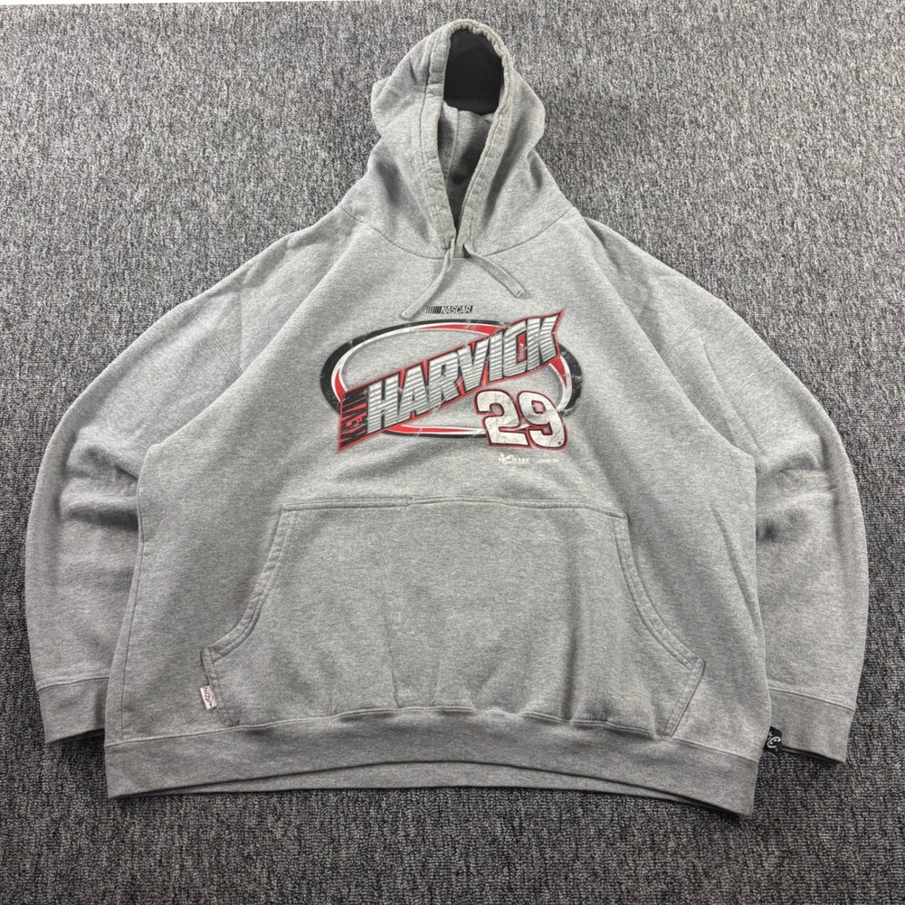 Vintage Y2K Chase Authentics NASCAR Kevin Harvick 29 Hoodie Graphic Grey XL